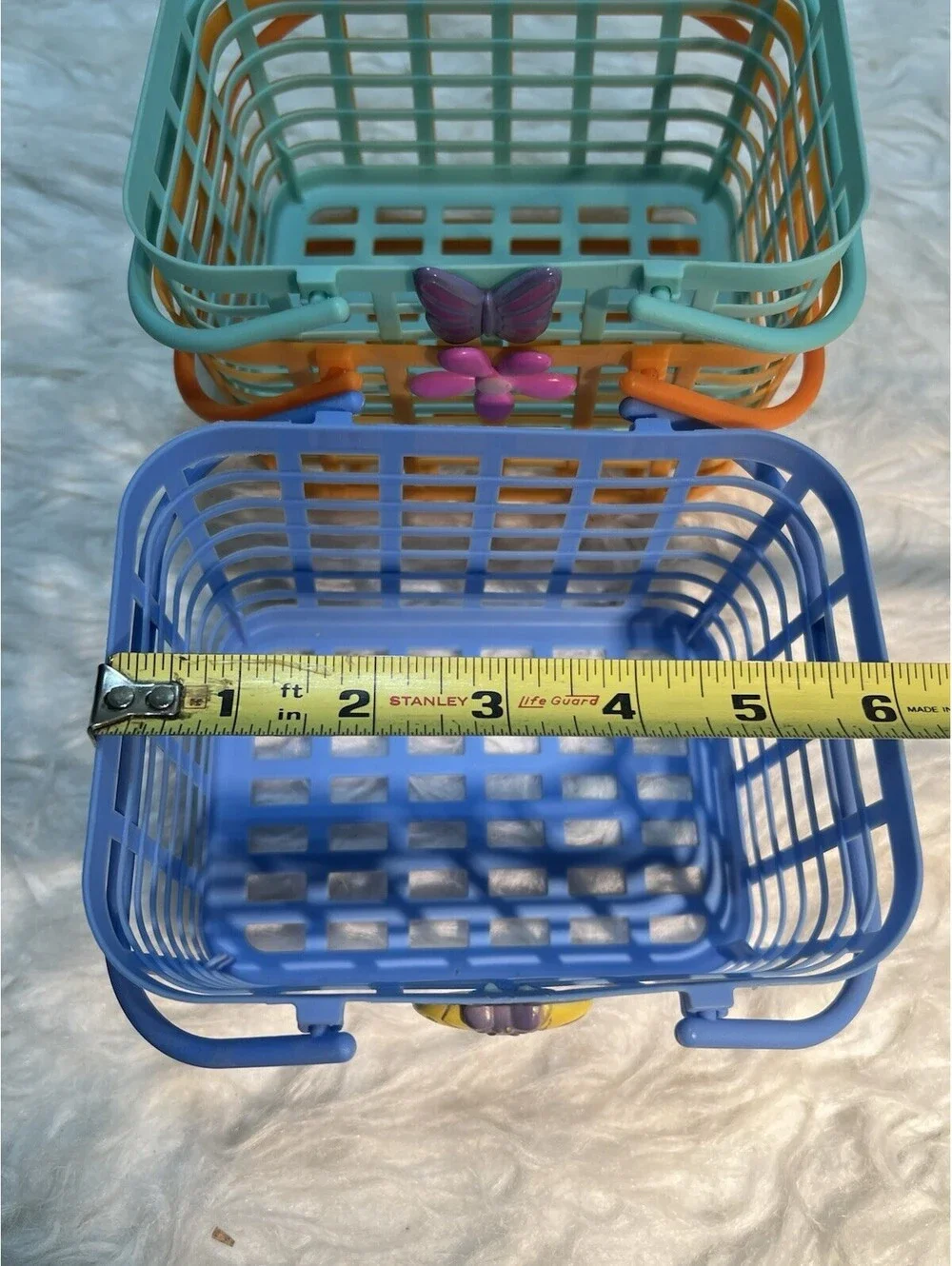 Lot of 3 Small VTG Plastic Easter Baskets w/Handles